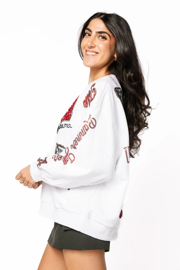 Licensed Alabama Big Icons Scattered All Over Sweatshirt- (Women's)
