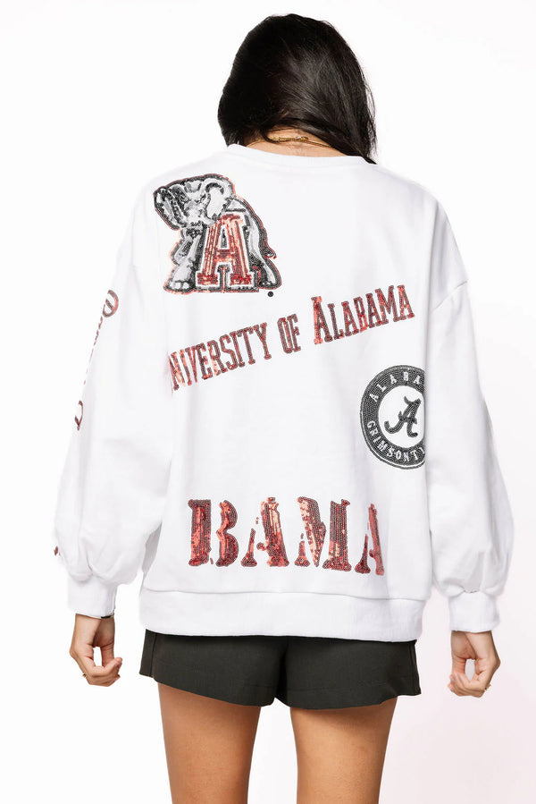 Licensed Alabama Big Icons Scattered All Over Sweatshirt- (Women's)