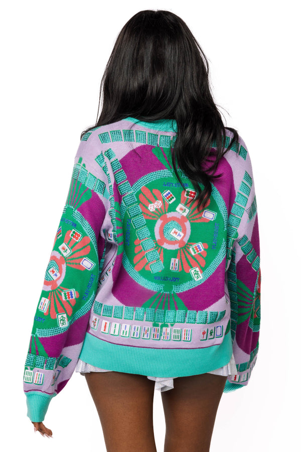 Multi Mahjong Button Up Cardigan- (Women's)
