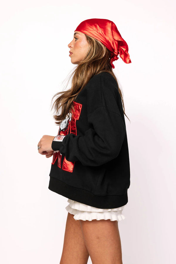 Licensed UGA Metallic Word W/ Icons Sweatshirt- (Women's)