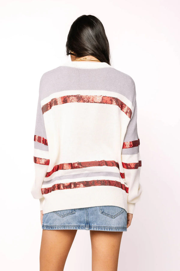 Licensed Alabama Striped Colorblock Sweater- (Women's)