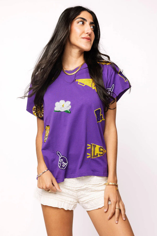 Licensed LSU Mini Icon Tee- (Women's)