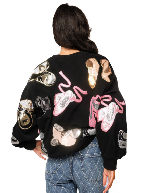 Black Dance Shoes Sweatshirt- (Women's)