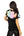 Black Multi Gingham Ghost Patch Tee- (Women's)
