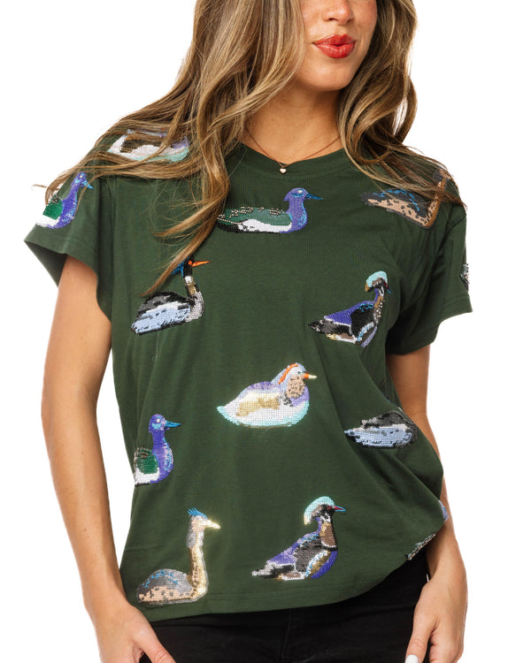 Dark Teal Multi Duck Tee- (Women's)