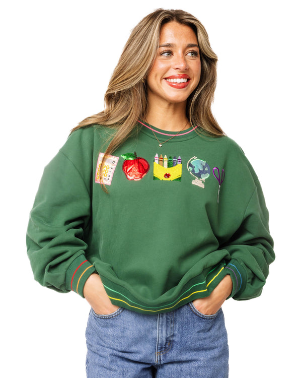 Green Mini School Icon Sweatshirt- (Women's)