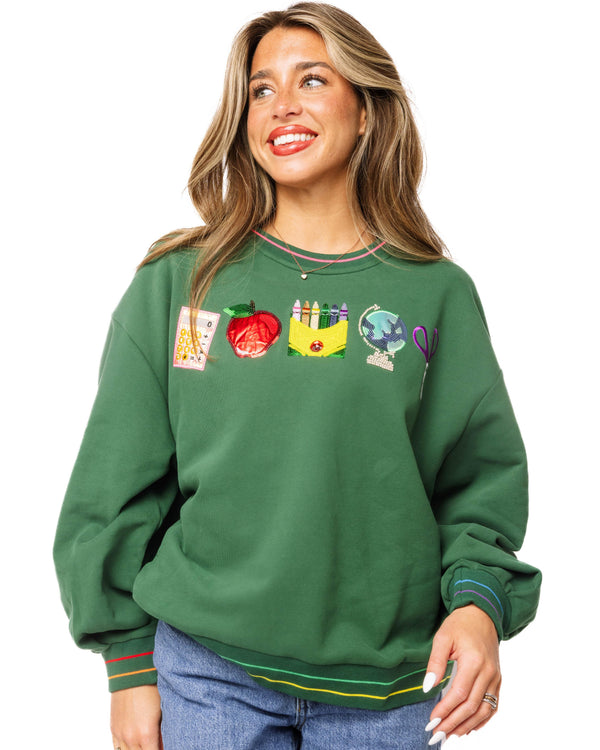 Green Mini School Icon Sweatshirt- (Women's)