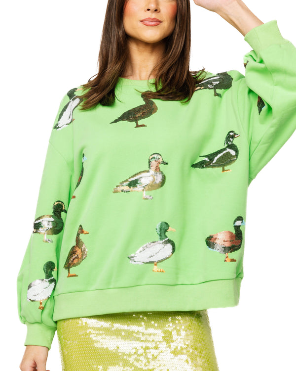 Green Multi Duck Sweatshirt- (Women's)