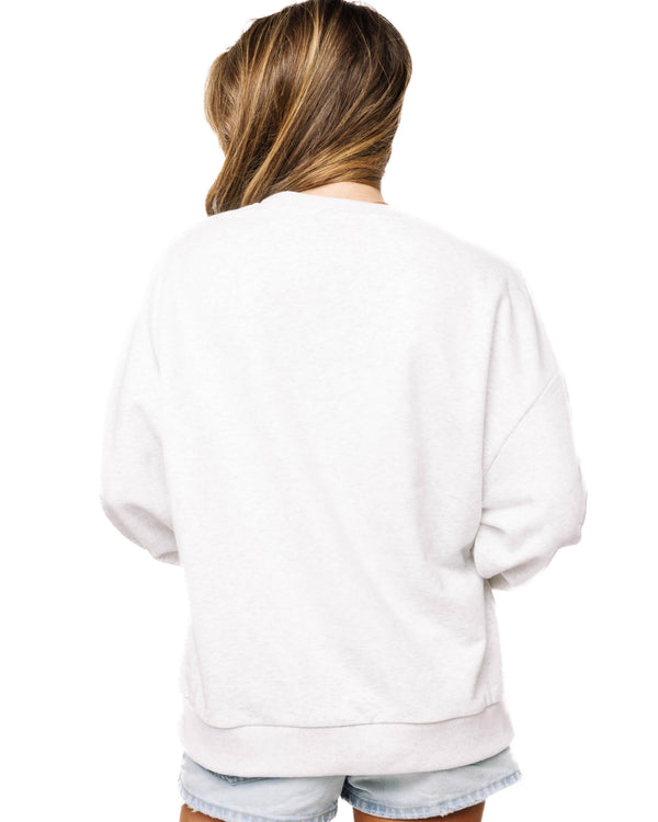 Grey Sequin Flower Candy Corn Sweatshirt- (Women's)