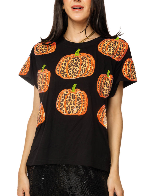 Black Leopard Pumpkin Tee- (Women's)