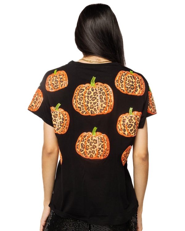 Black Leopard Pumpkin Tee- (Women's)