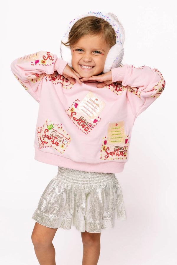 Light Pink Letters To Santa Sweatshirt