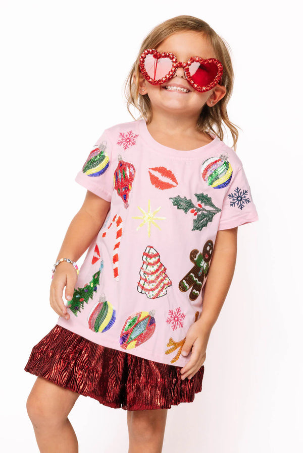 Light Pink Christmas Icons Tee