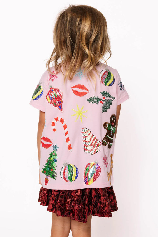Light Pink Christmas Icons Tee
