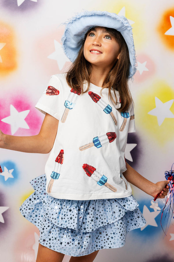 White Scattered Bomb Pop Tee