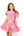 Pink Multi Bow Poof Sleeve Dress