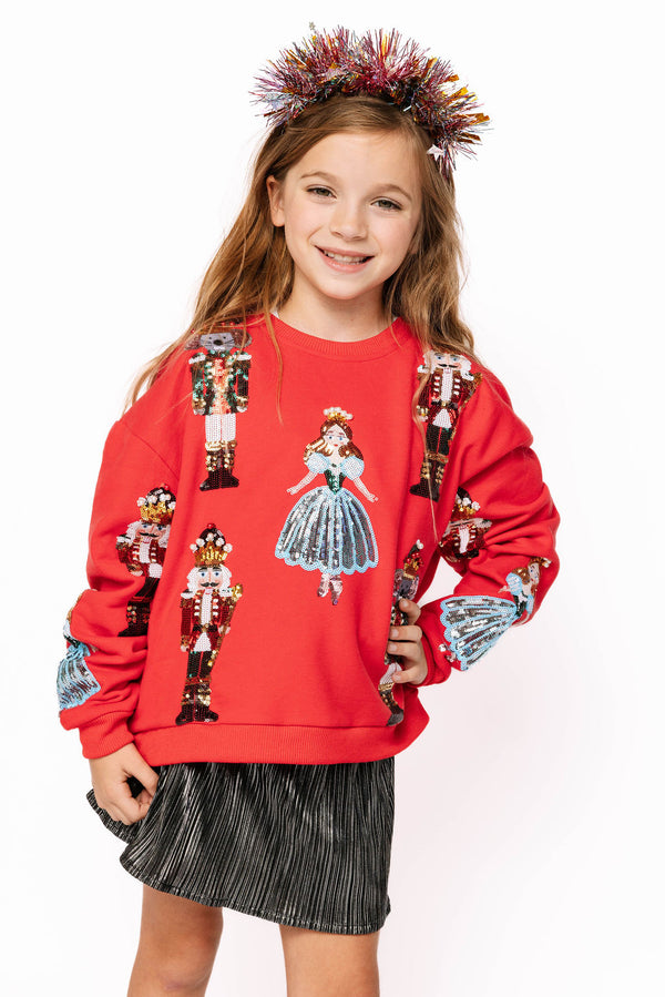 Red Nutcracker Ballet Collar Sweatshirt