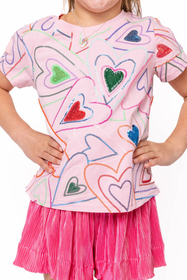 Light Pink Groovy Heart Tee