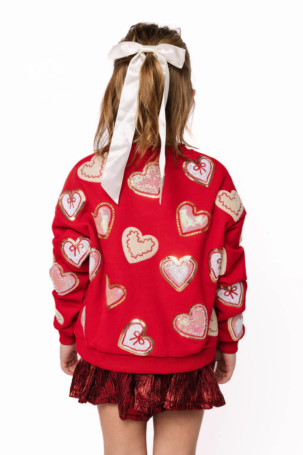 Heart Cookies Sweatshirt- Red