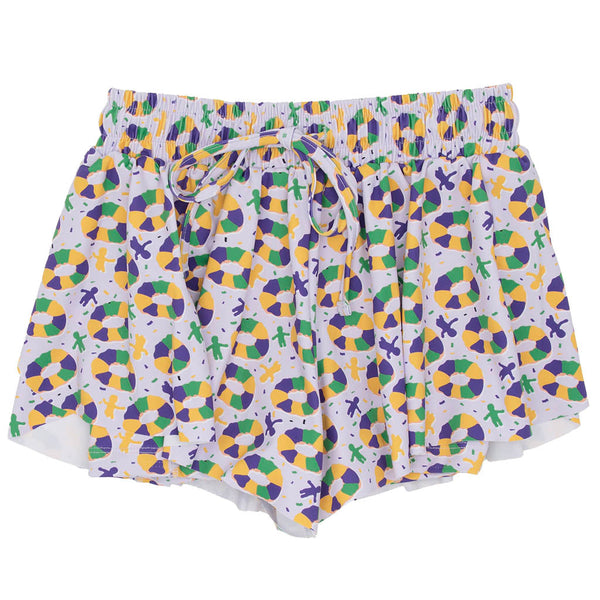 Mardi Gras King Cake & Babies Butterfly Short