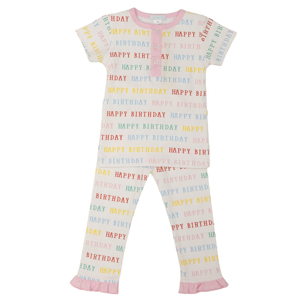 Happy Birthday PJ Set- Pink