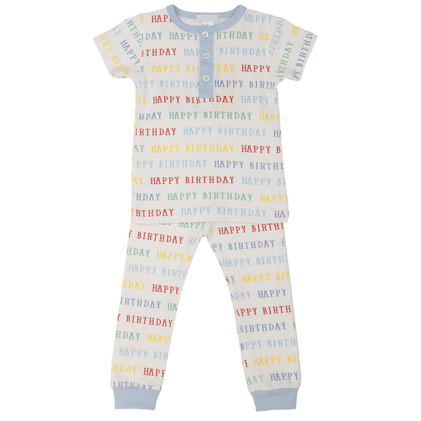 Happy Birthday PJ Set- Blue