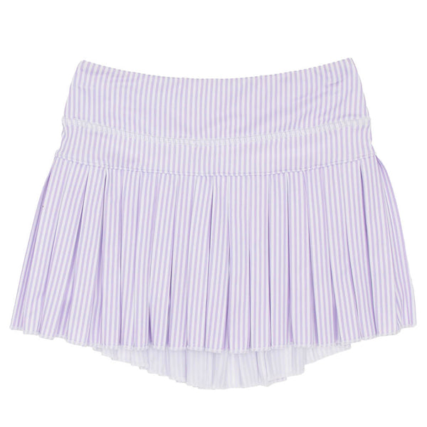 Lavender Striped Mini Pleat Skort
