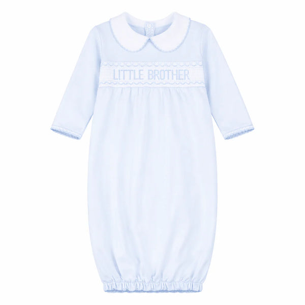 Little Brother Smocked Pleated Gown