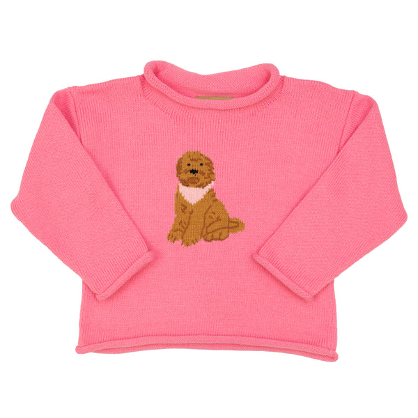 Goldendoodle Sweater- Light Bubblegum