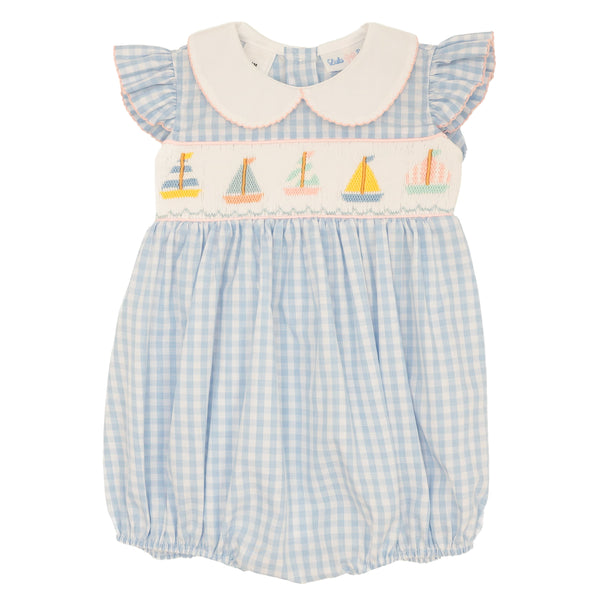 Sailboats Smocked Flutter Bubble