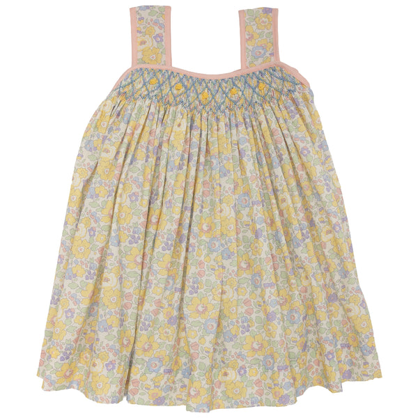 Floral Smocked Sleeveless Dress