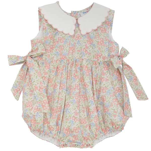 Scallop Collar Sleeveless Bubble- Floral Print