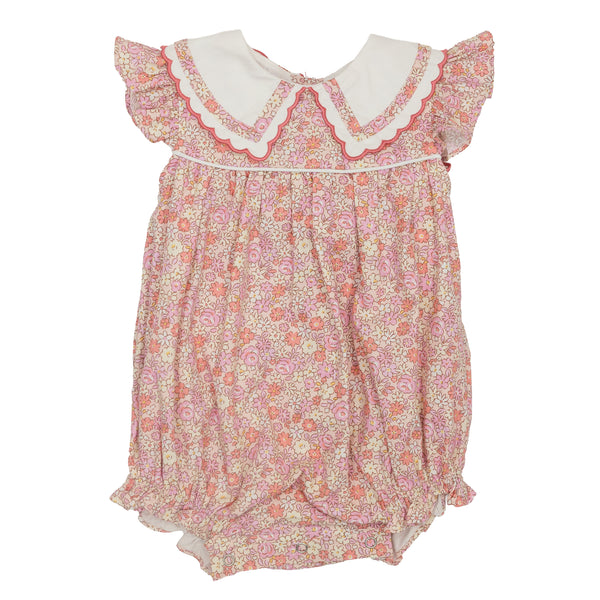 Pink Floral Scalloped Collar Bubble