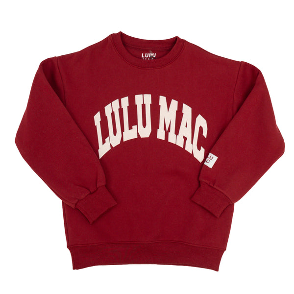 Lulu Mac Sweatshirt- Cardinal/White