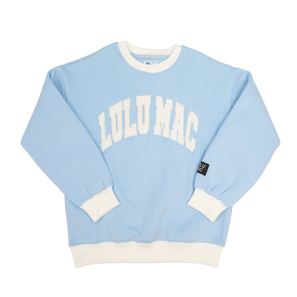 Lulu Mac Sweatshirt- Light Blue/White