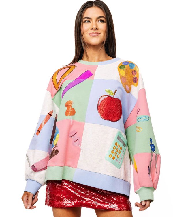 Teacher Checkered Icon Sweatshirt- (Women's)