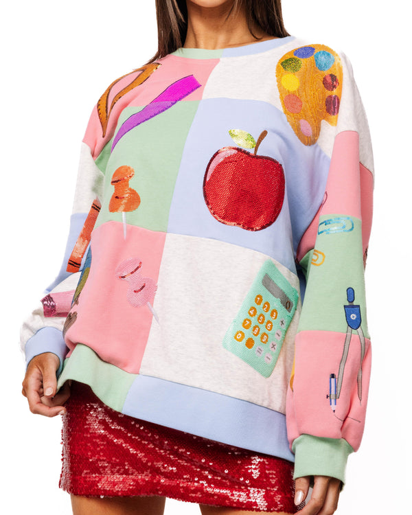 Teacher Checkered Icon Sweatshirt- (Women's)