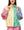Colorblock Stripe Teacher Icon Button Up Cotton Top- (Women's)