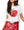White & Red Sequin Flower Apple Tee- (Women's)