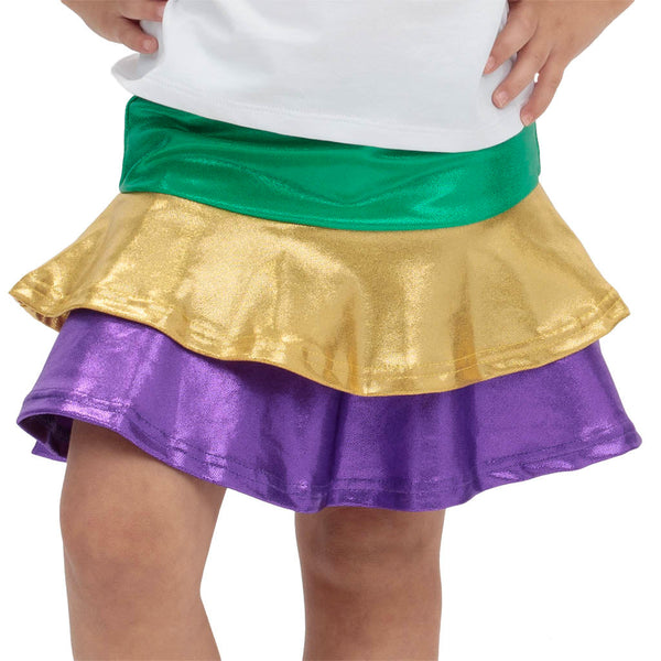 Mardi Gras Shimmer Ruffle Skort