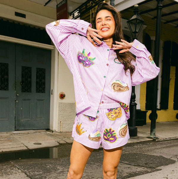 Cotton Mardi Gras Icon Top- (Women's)