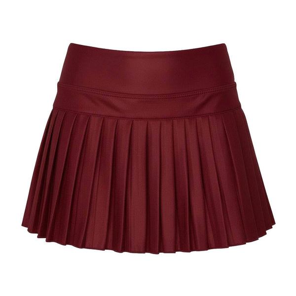 Mini Pleated Skort- Maroon Shimmer