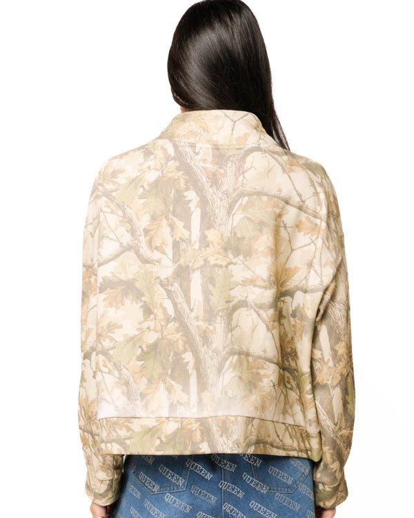 Licensed LSU Mockneck Camo Sweatshirt- (Women's)