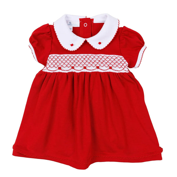 Millie Smocked Dress- Red