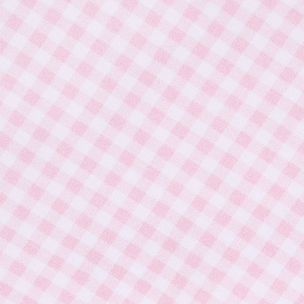 Mini Checks Collared Ruffle Bubble- Pink