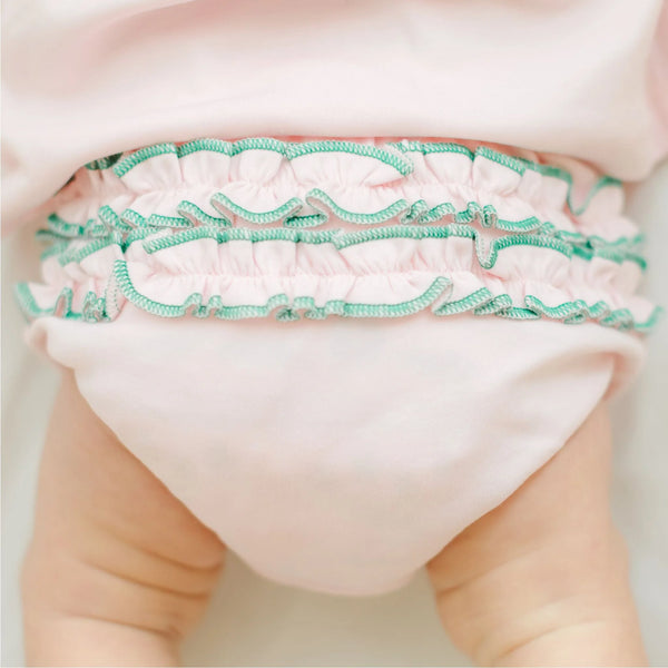 Mini Mallard Embroidered Diaper Cover Set- Pink