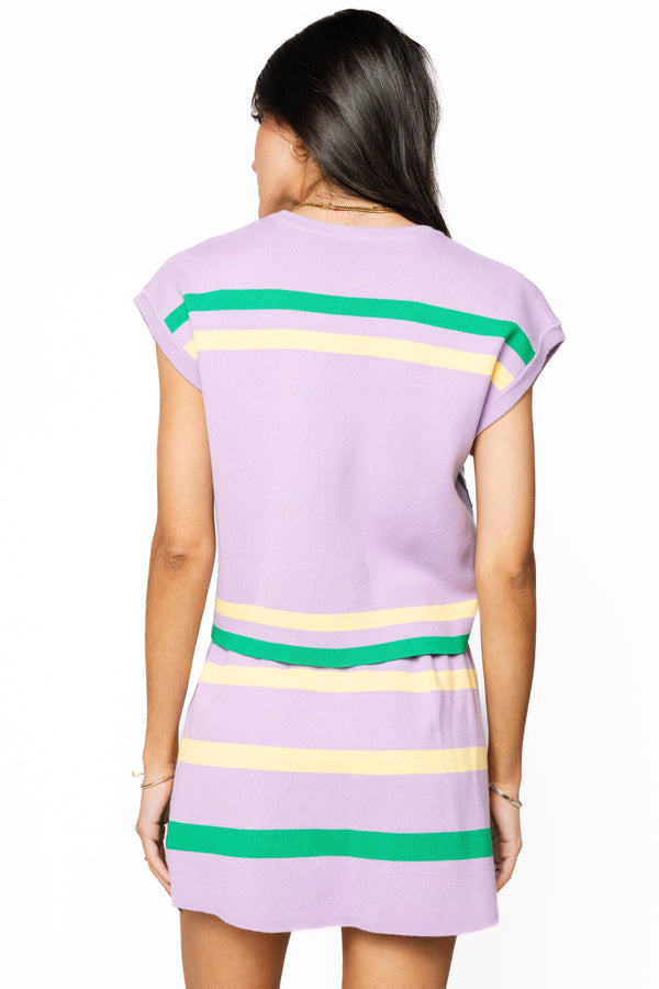 Lavender, Green & Yellow 'Queen Cake' Striped Top- (Women's)