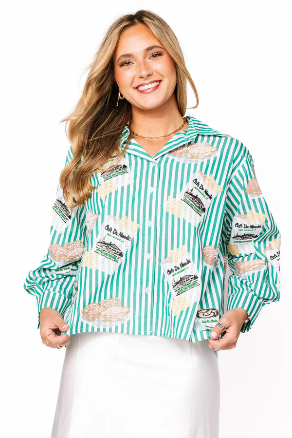 Cafe Du Monde Icon Button Up Top- (Women's)