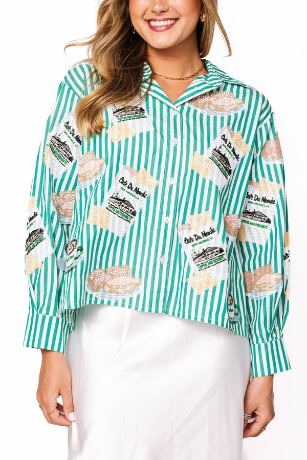 Cafe Du Monde Icon Button Up Top- (Women's)