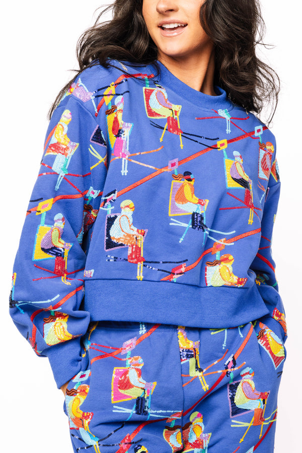 Royal Blue Ski Lift Sweat Pant- (Women's)